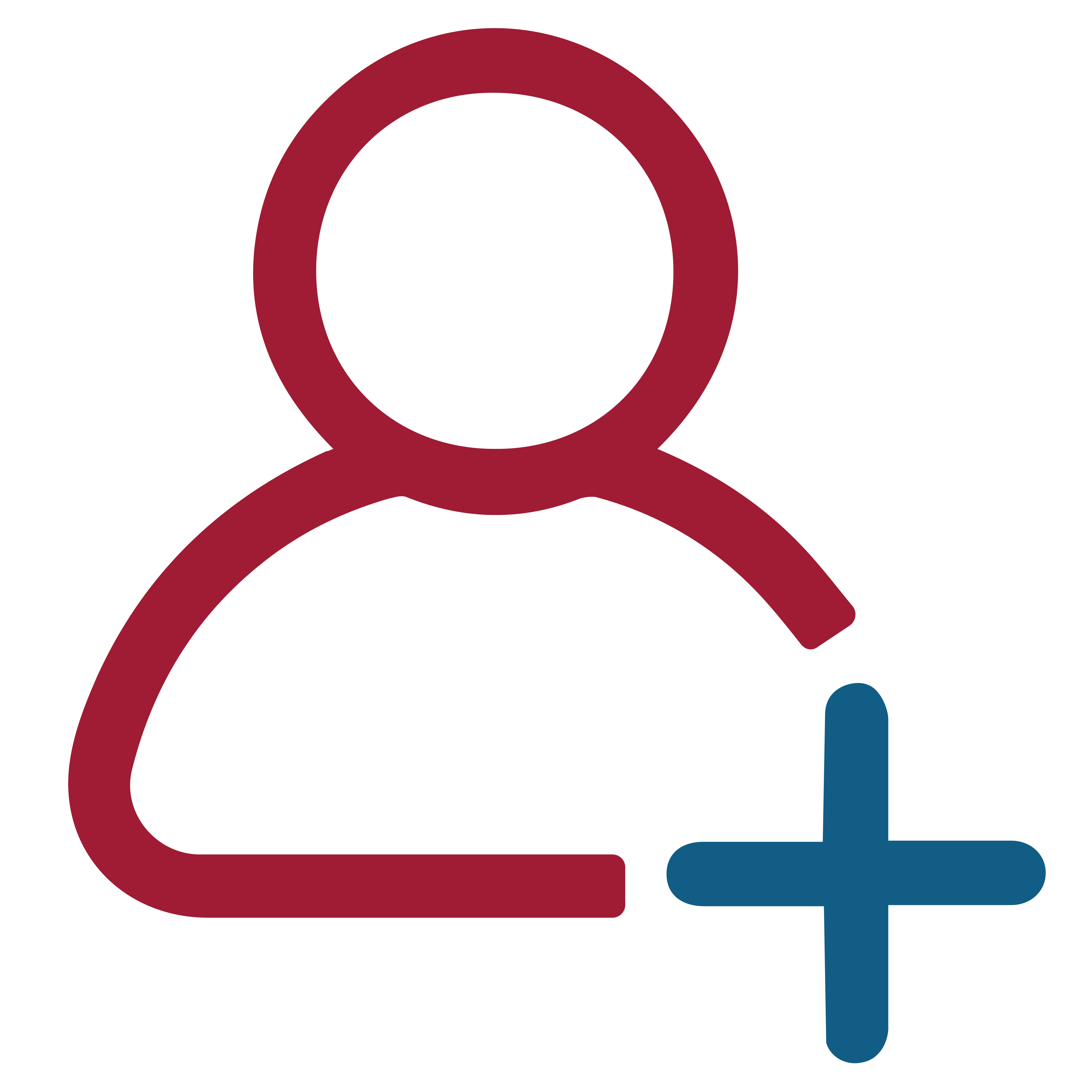 an outline of a person's head and shoulders with a plus sign placed on top