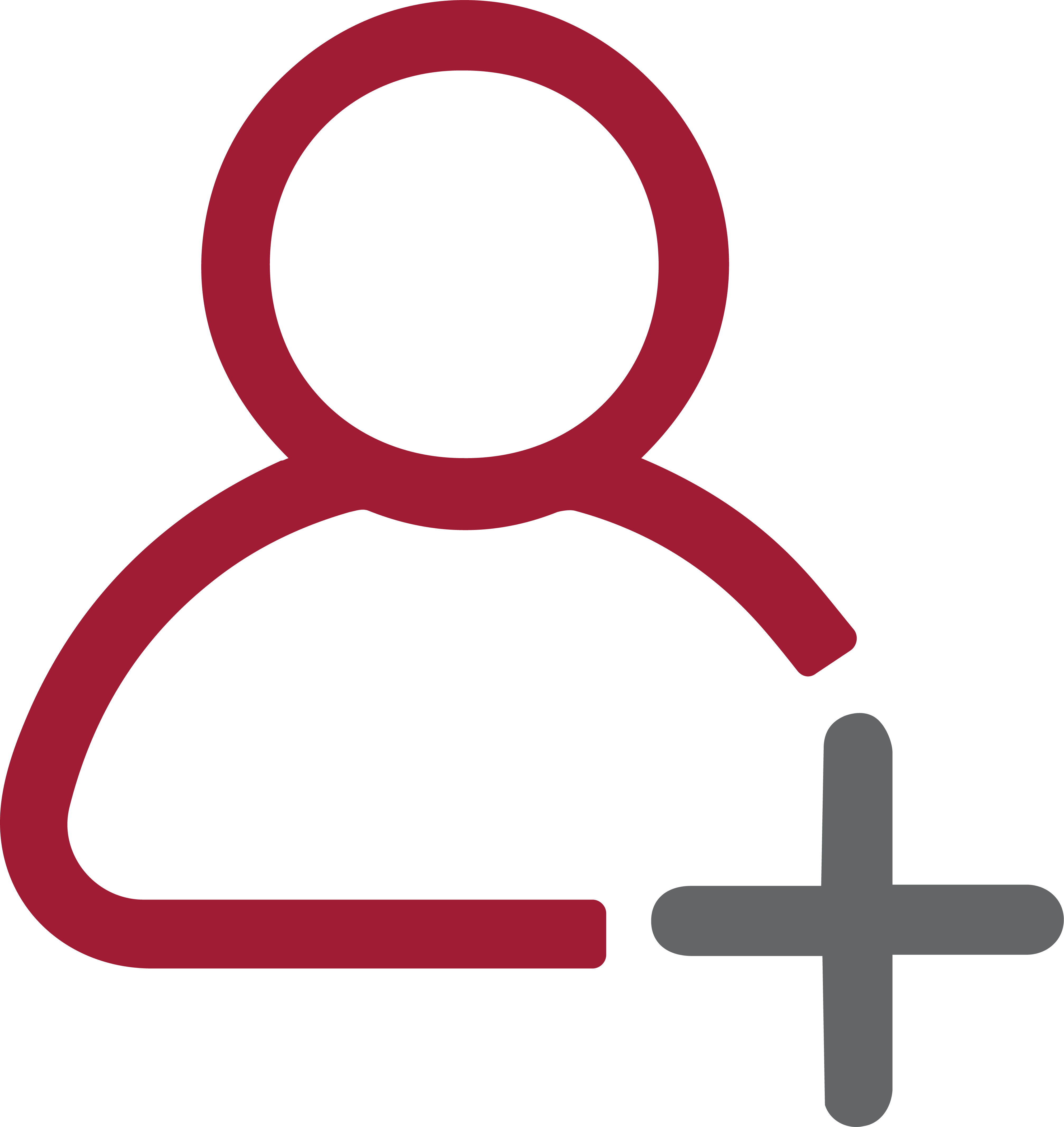 an outline of a person's head and shoulders with a plus sign placed on top