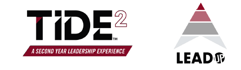 logos for the Tide2 second year leadership experience and lead UP