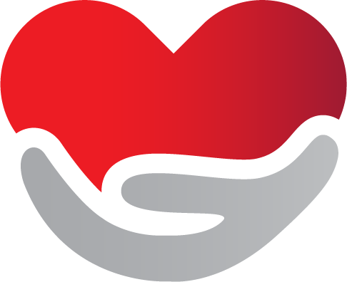 logo for student care and well-being: a hand holding a heart in its palm