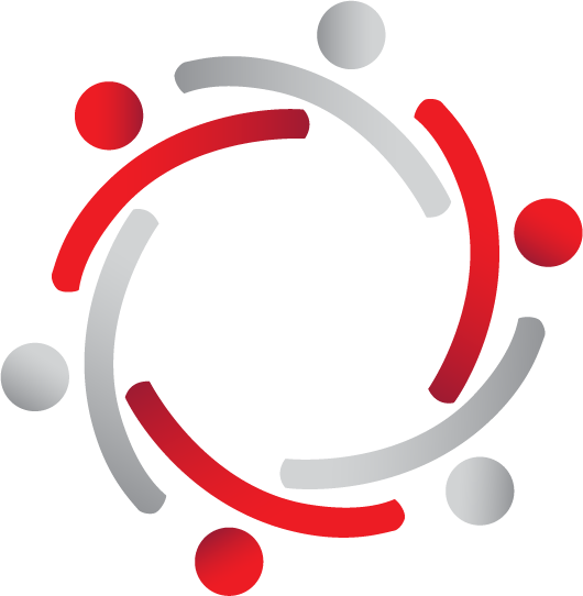 logo for the dean of students: a top-down view of a circle of silhouettes in a hug