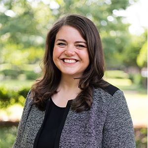 kathleen duffy smiles into the camera