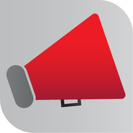 logo for student media: a megaphone