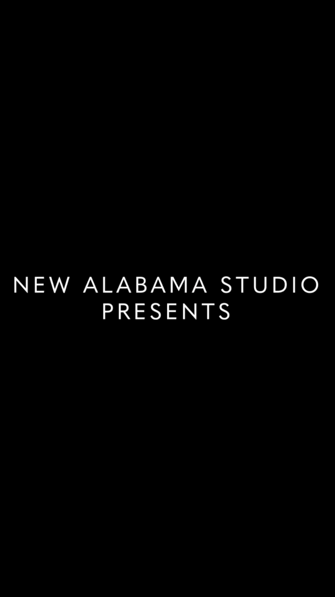 Text on a black background that reads 'New Alabama Studio Presents' in white uppercase letters.