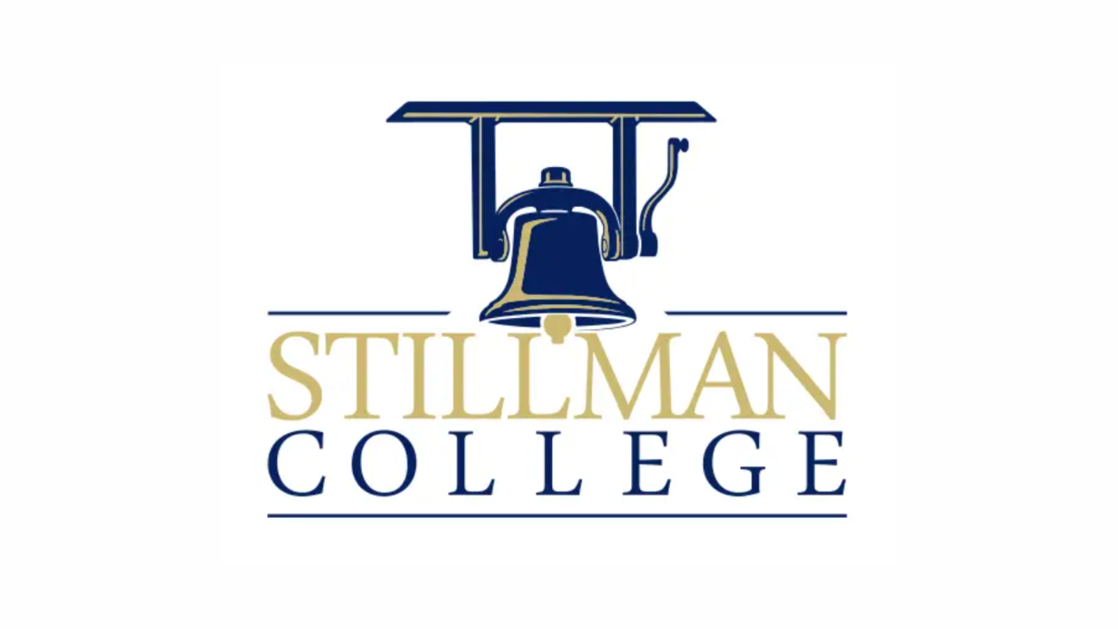Logo of Stillman College featuring a stylized bell under an arch, with the name "Stillman College" in gold and blue colors.