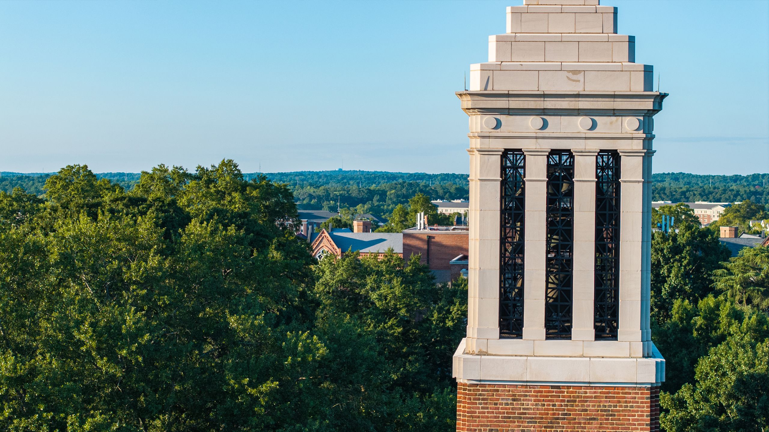 aerial shot of Denny Chimes