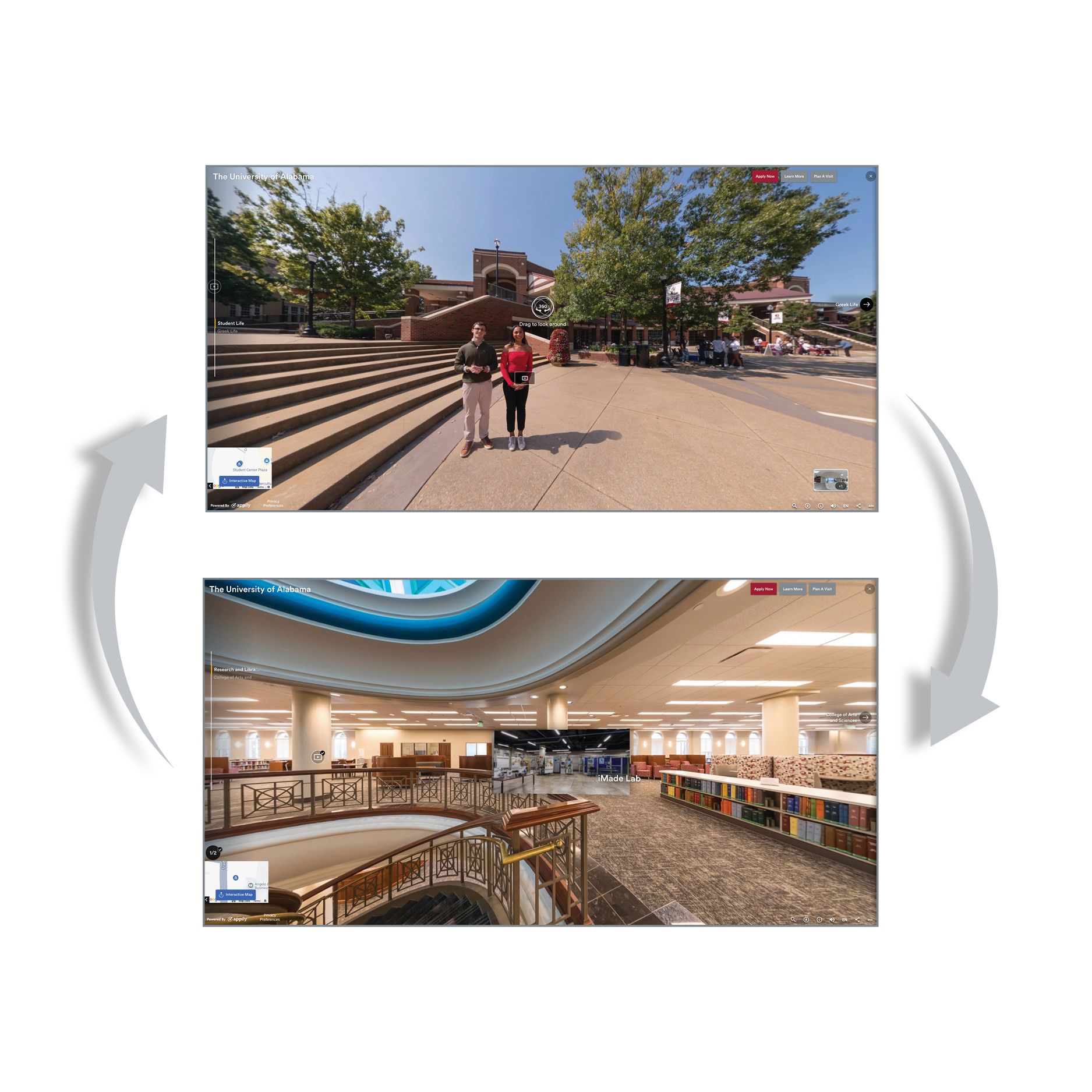 Image displaying the 360 campus visit experience