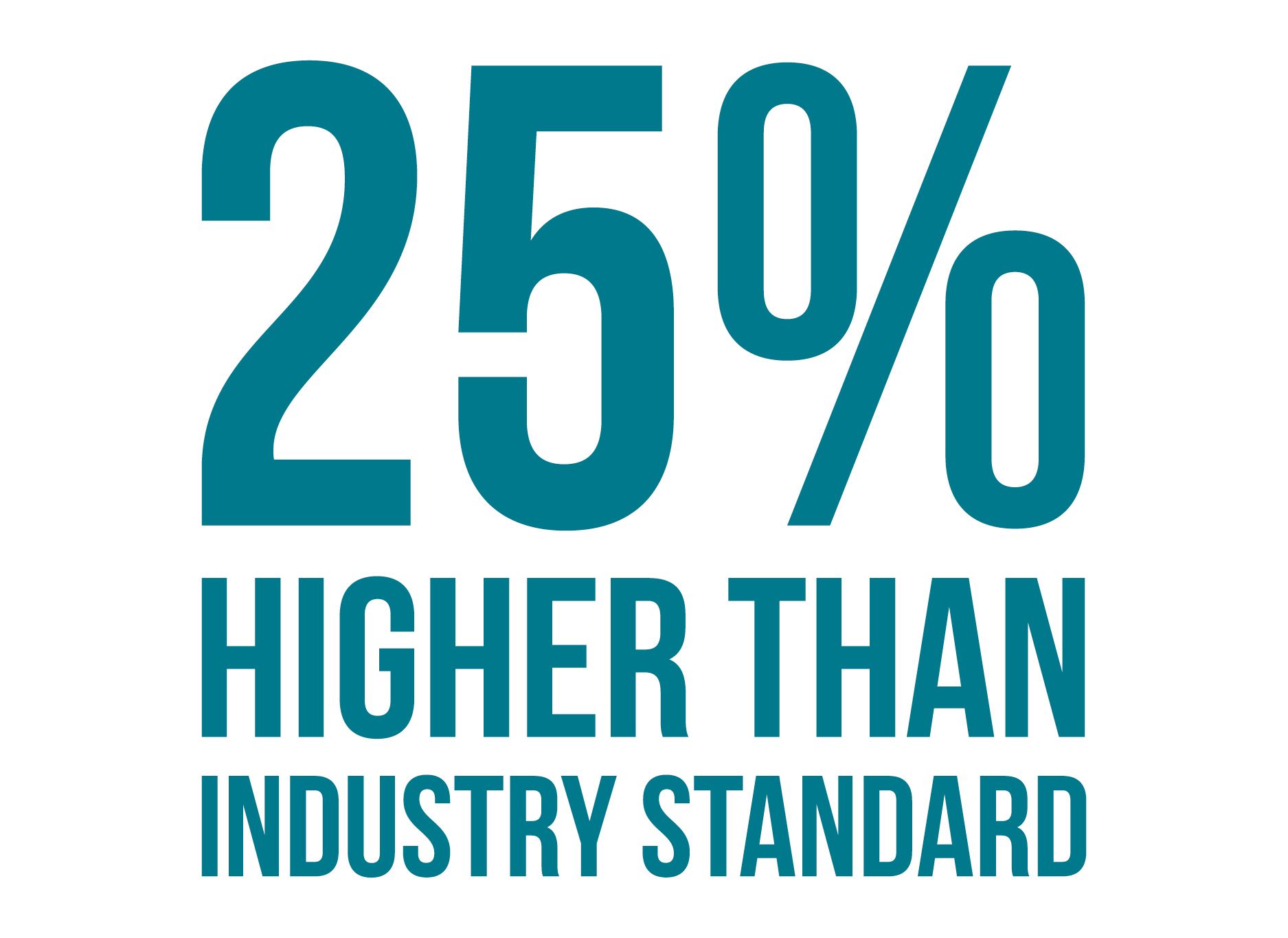 25% higher than industry standard