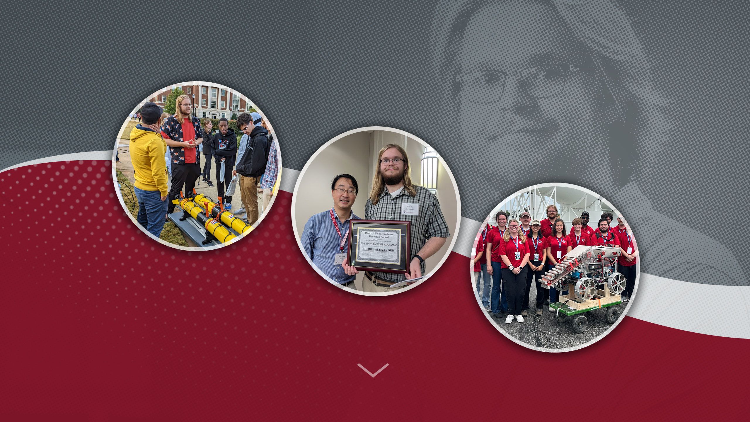 Brodie Alexander poses with a group of students.