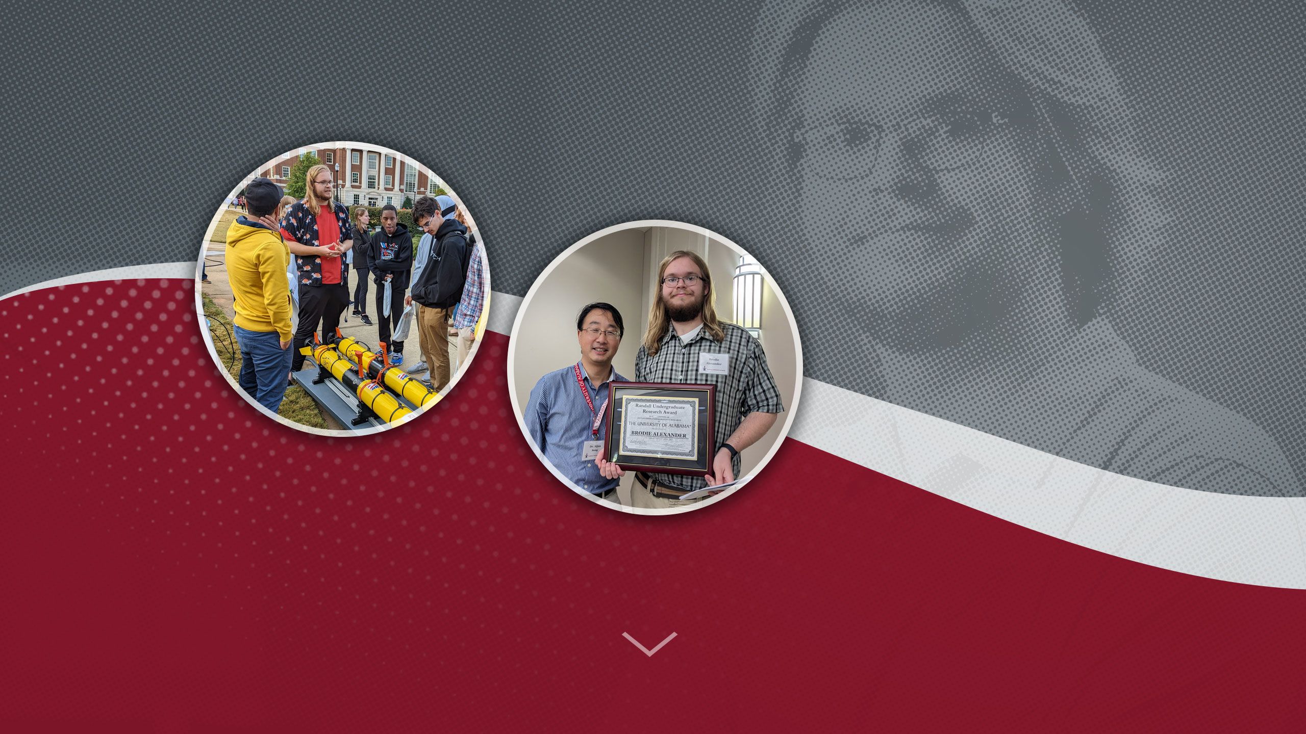 Brodie Alexander accepts an award.