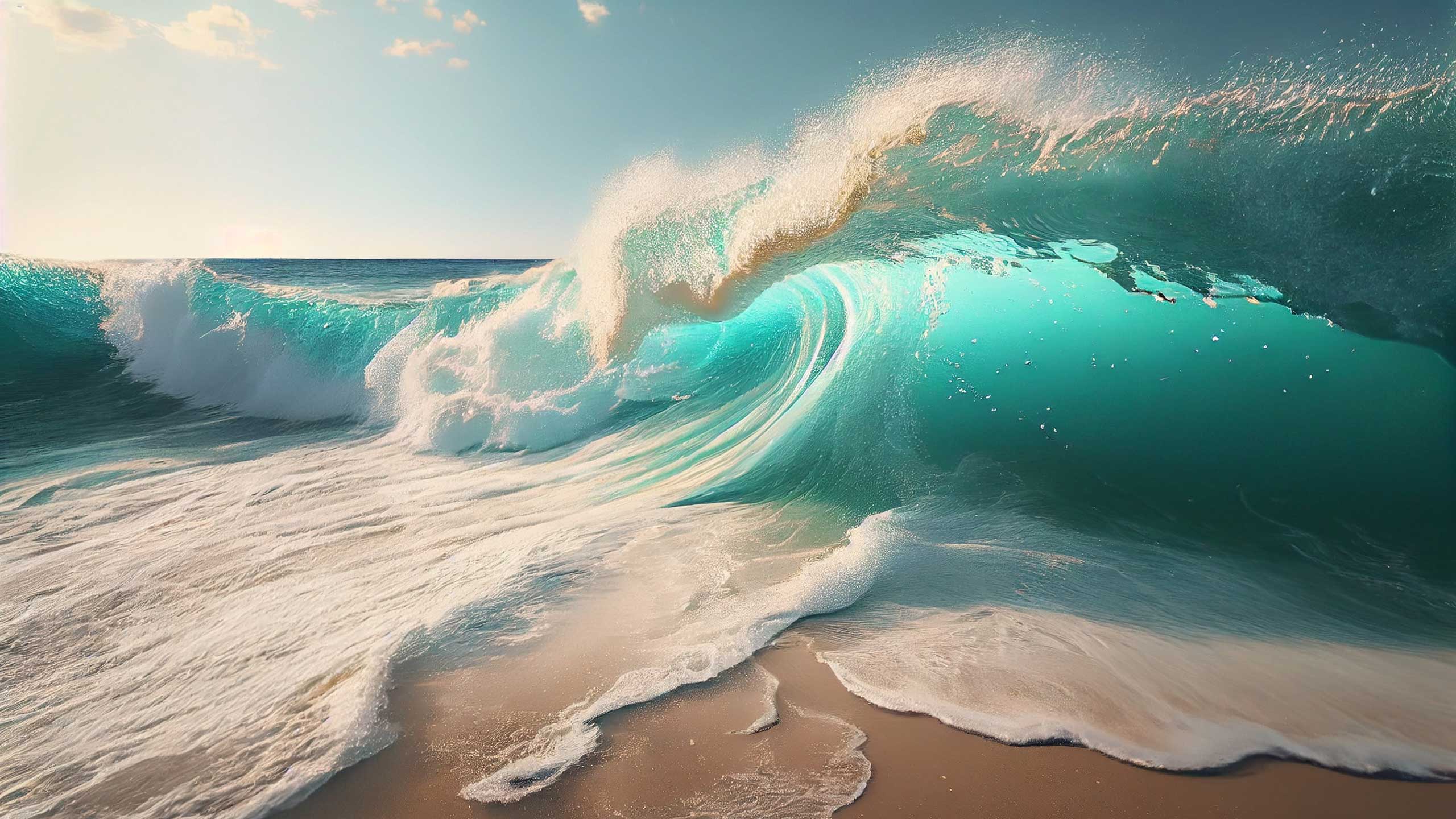 beach with ocean waves