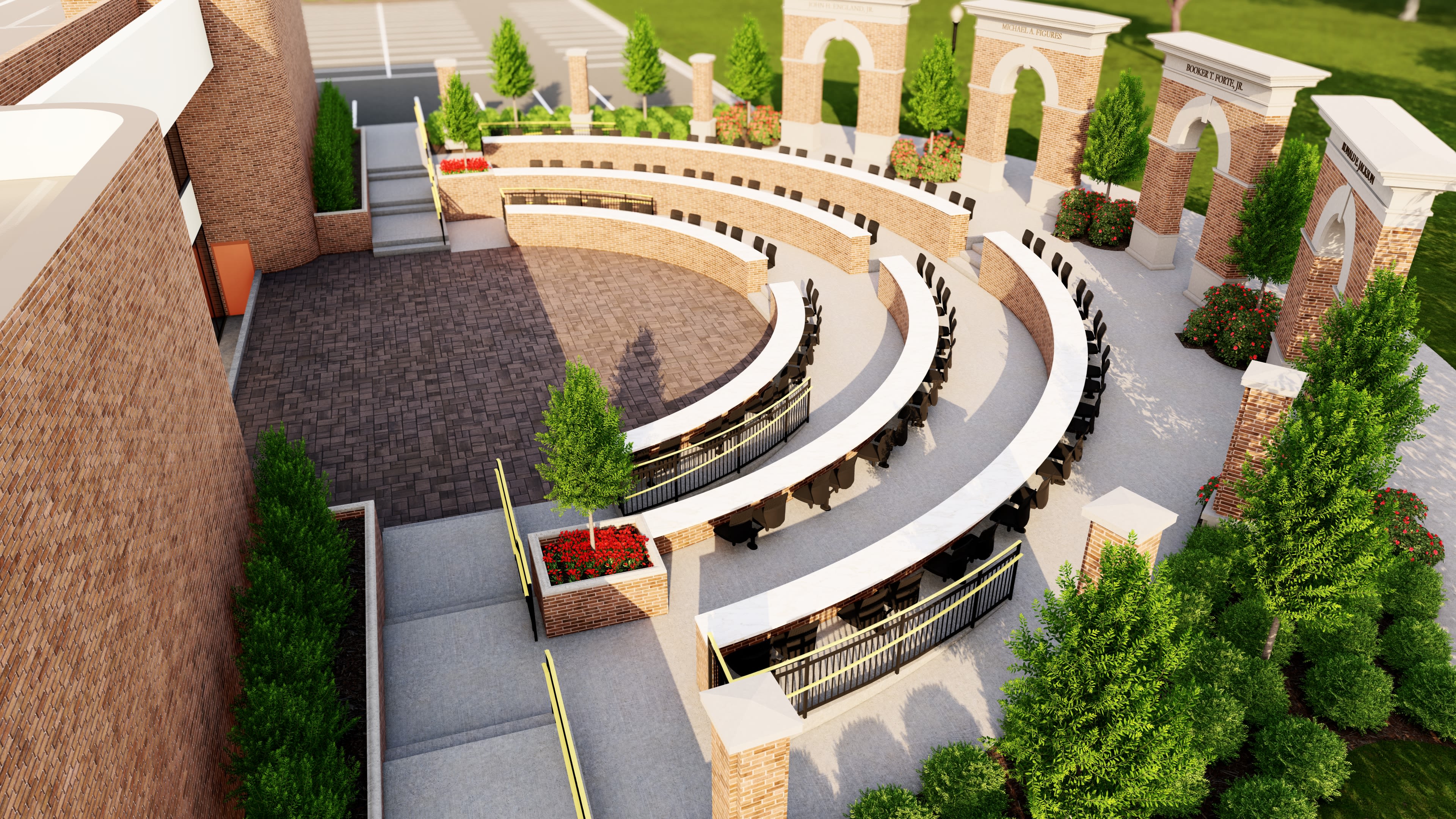 Rendering of the Path Makers Legacy Plaza at Alabama Law
