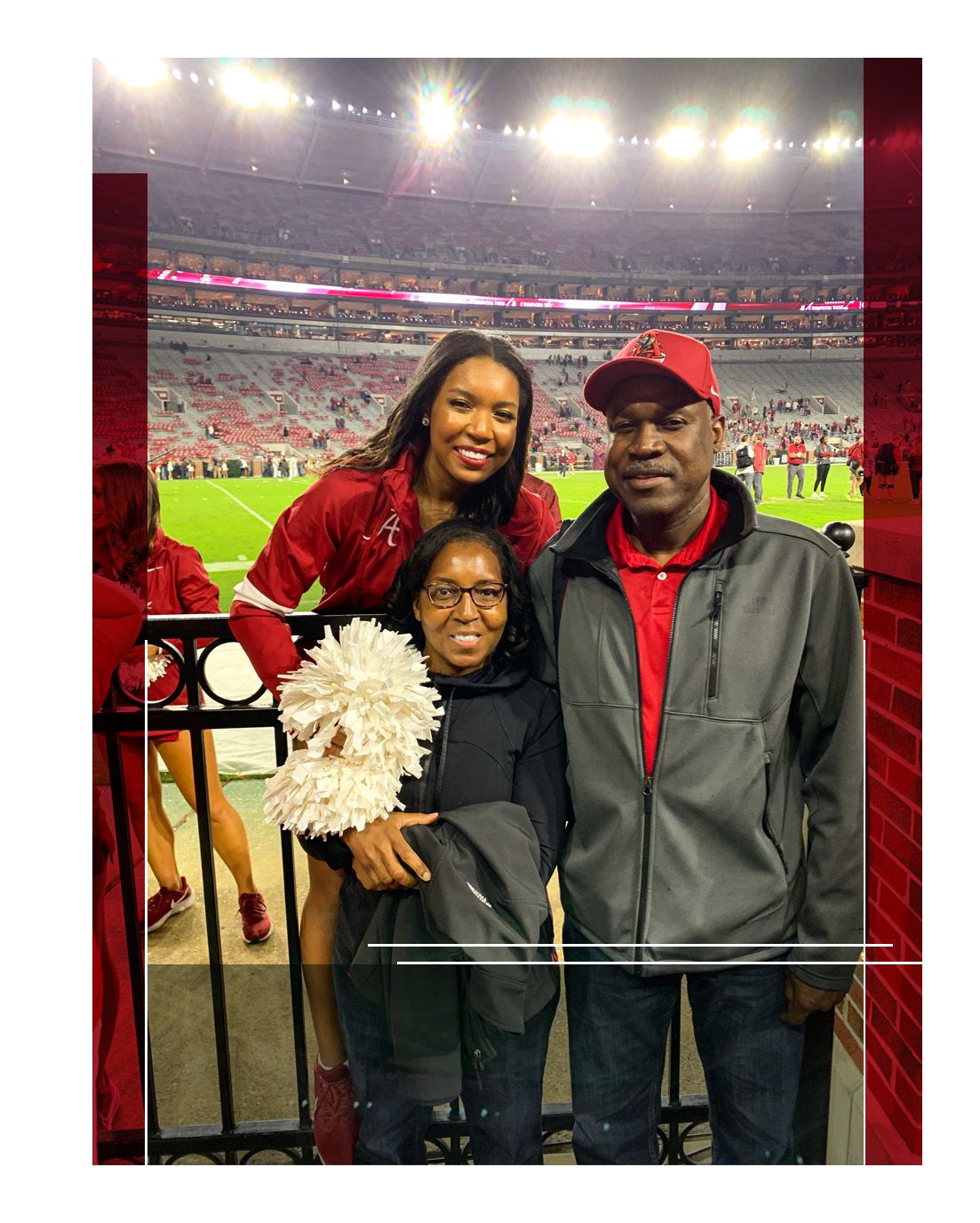 Summer and her family in Bryant-denny stadium.