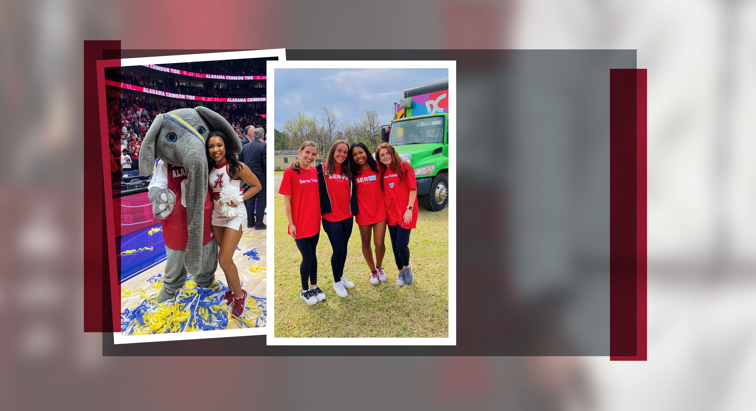 Summer and friends pose in front of a truck at a charity event.