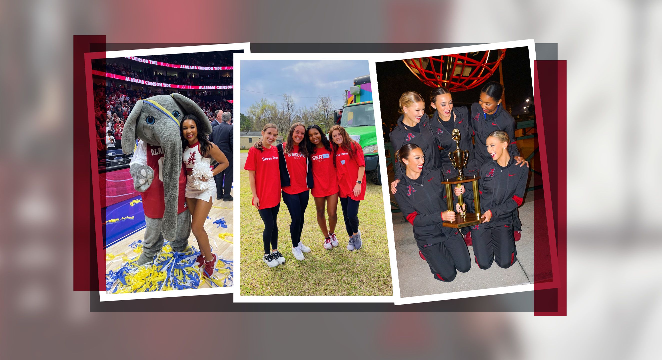 Summer and danceteammates hold a large trophy.