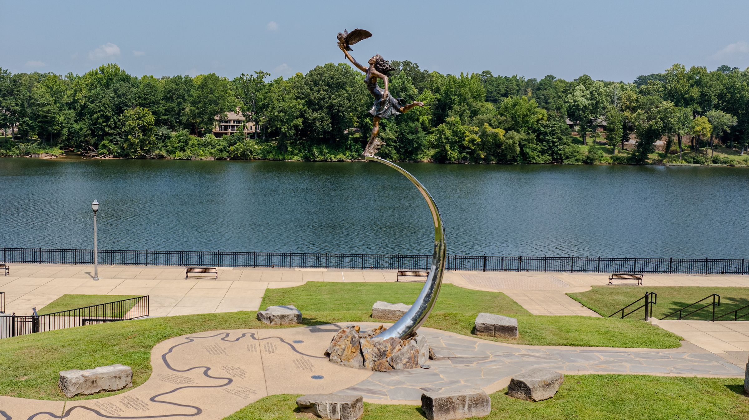 Minerva statue at the Park at Manderson Landing